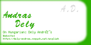 andras dely business card